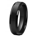 Amazon Hot Vente 6 mm Tungsten Steel Black Anneaux de bijoux Personnalité Tungsten Anneau